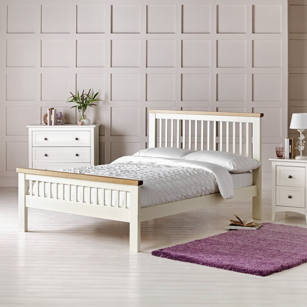 Aubrey Small Double Wooden Bed Frame - Two Tone 14722061
