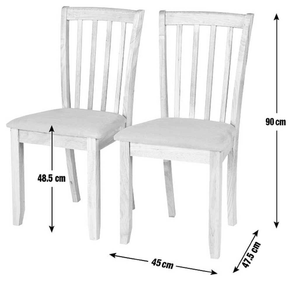 Banbury Pair of Solid Wood Dining Chairs- Natural 11482201