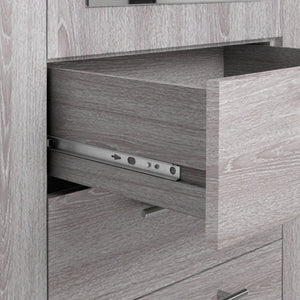 Brisbane 4 Door 3 Drawers Wardrobe - Grey Oak 15822582