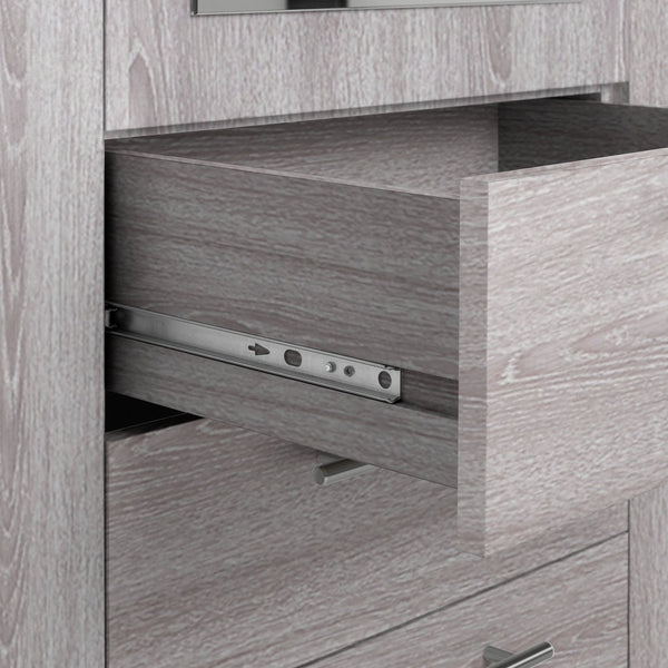 Brisbane 4 Door 3 Drawers Wardrobe - Grey Oak 15822582