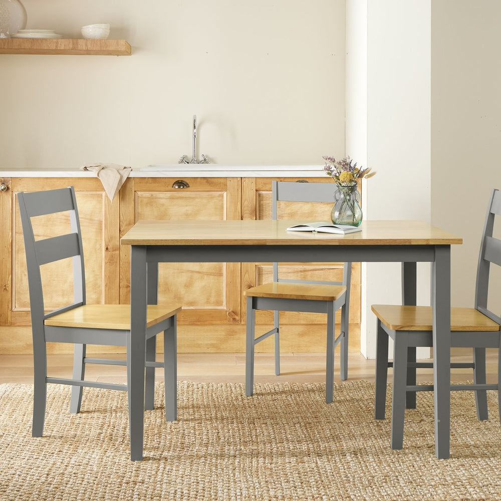 Chicago Wooden 4 Seater Dining Table - Grey 17696345