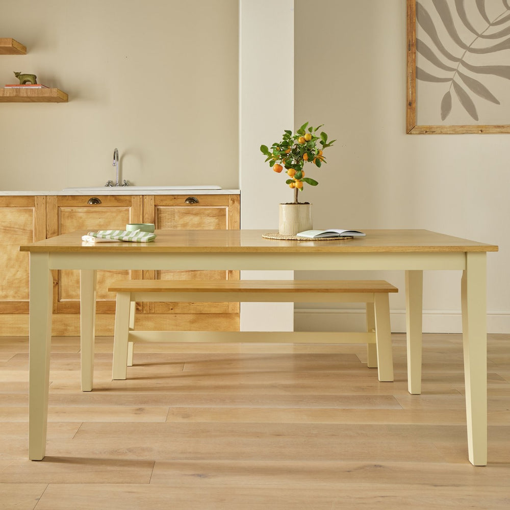 Chicago Wooden 6 Seater Dining Table - Cream 17628935