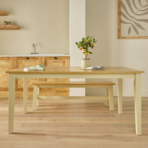 Chicago Wooden 6 Seater Dining Table - Cream 17628935
