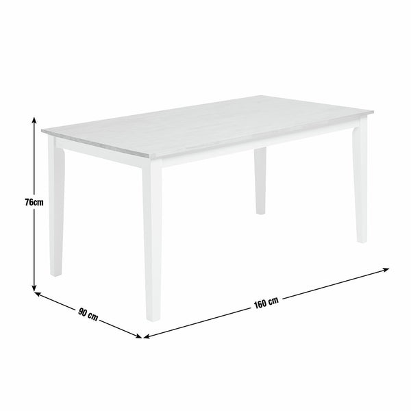 Chicago Wooden 6 Seater Dining Table - Cream 17628935