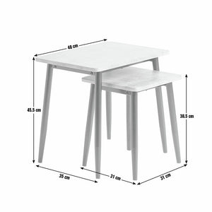 Crowe Nest of 2 Side Table - Grey 17417902