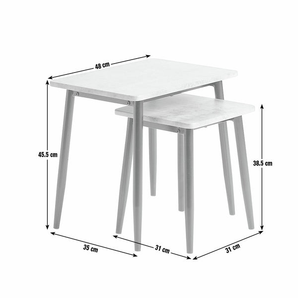 Crowe Nest of 2 Side Table - Grey 17417902