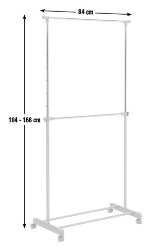 Double Clothes Rail - Grey And Chrome 14231703