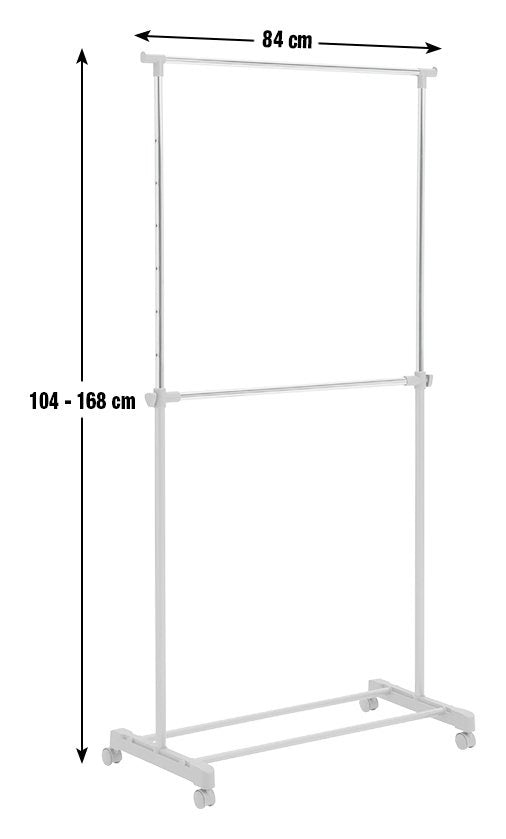 Double Clothes Rail - Grey And Chrome 14231703