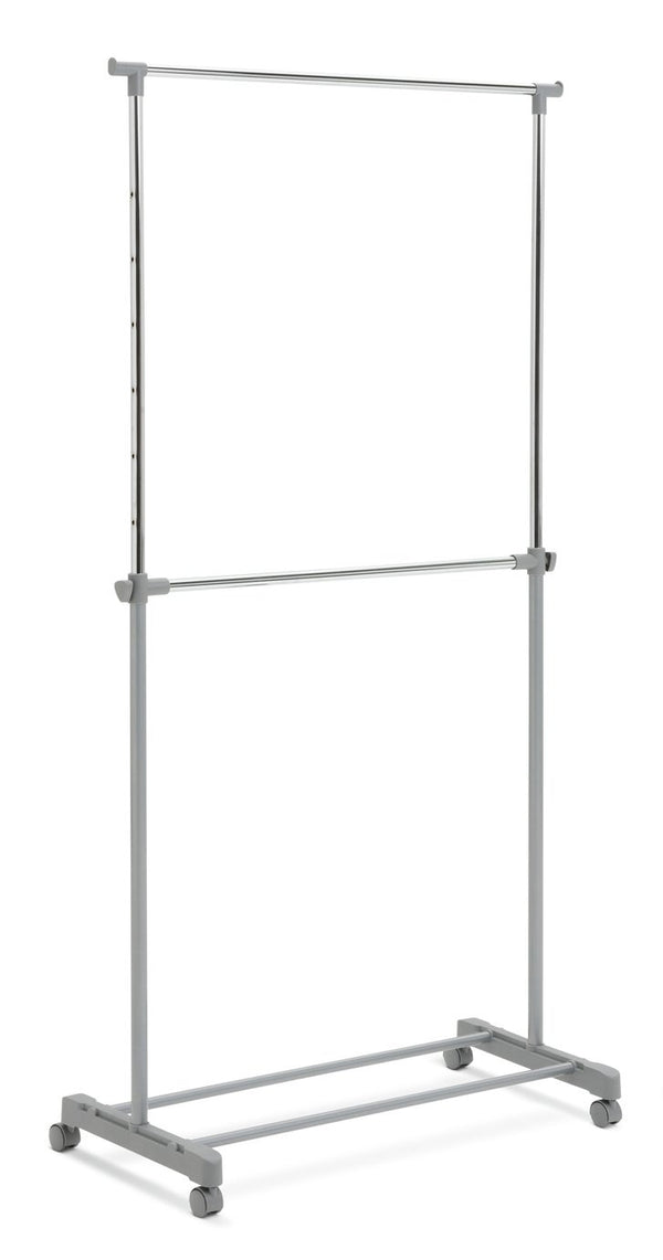 Double Clothes Rail - Grey And Chrome 14231703