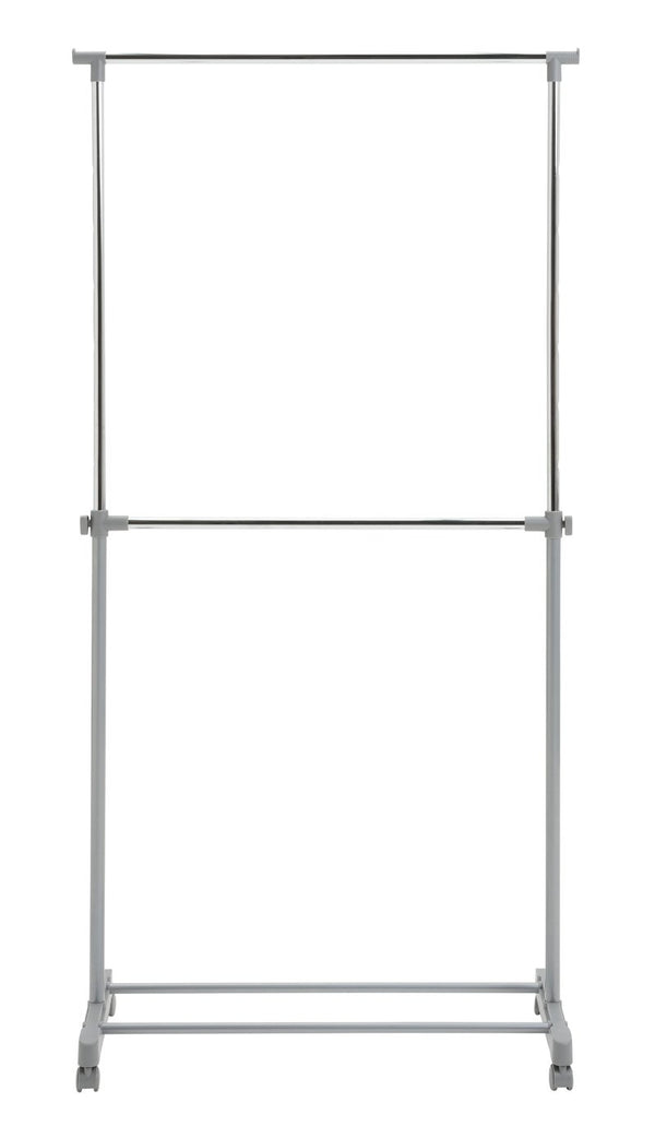 Double Clothes Rail - Grey And Chrome 14231703