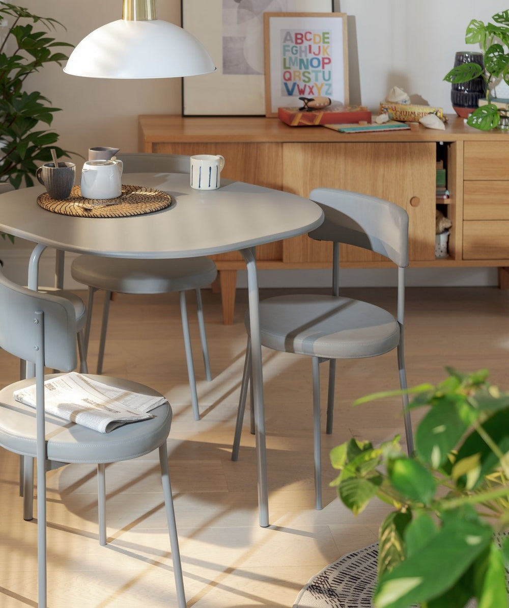 Jayla grey dining table and 4 chairs set