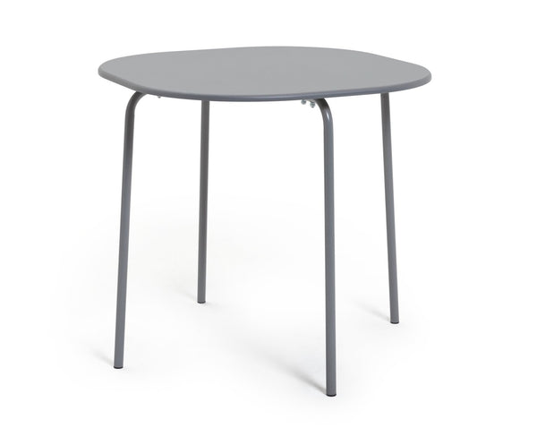 Grey dining chairs with metal frame and seat pads