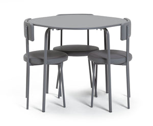 Jayla grey dining table and 4 chairs set