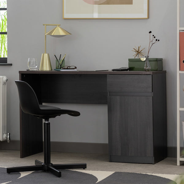 Jenson 1 Drawer Office Desk - Black & Brown 13086272