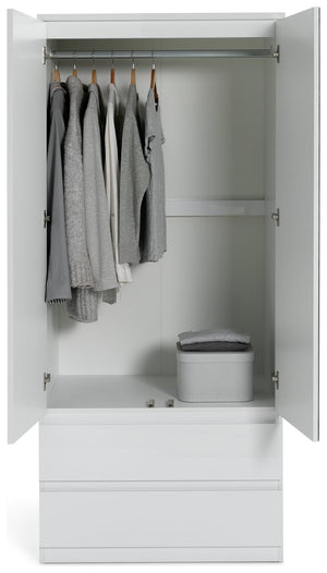 Jenson 2 Door 2 Drawer Mirror Wardrobe - White 17570038