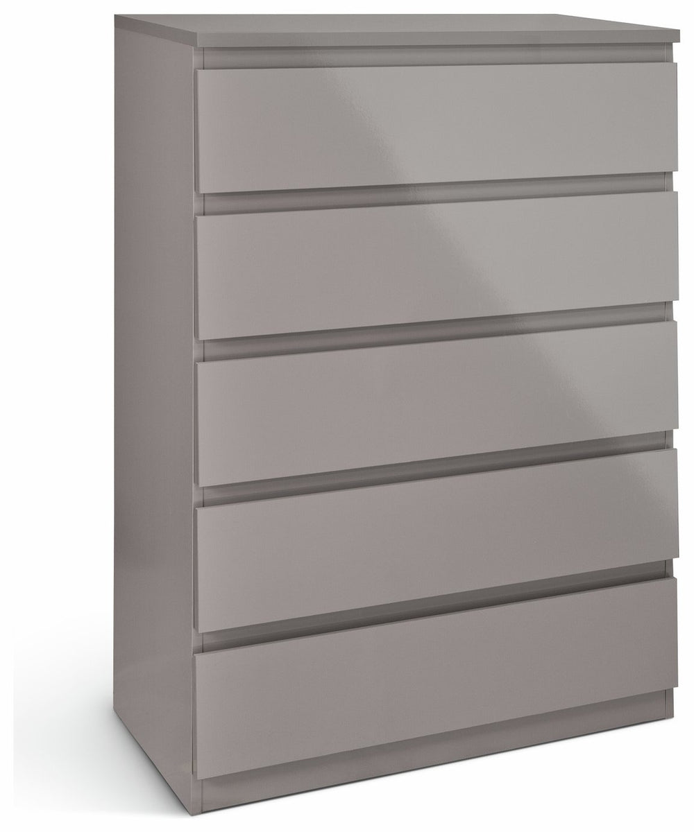 Jenson 5 Drawer Chest - Grey Gloss 17571116