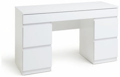 Jenson Double Pedestal Dressing Table-Matte White 17519927
