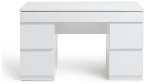 Jenson Double Pedestal Dressing Table-Matte White 17519927