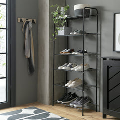 Jorn 6 Shelf Shoe Storage Rack - Black 15816158