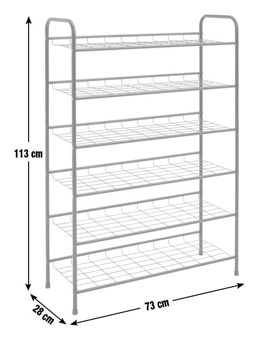 Jorn 6 Shelf Shoe Storage Rack - Black 15816158