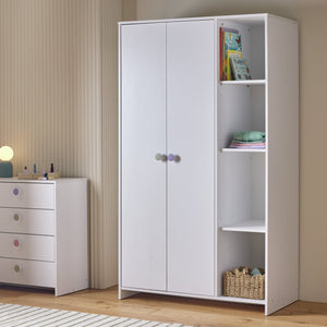 Juno 2 Door Open Shelf Wardrobe - White 18096126