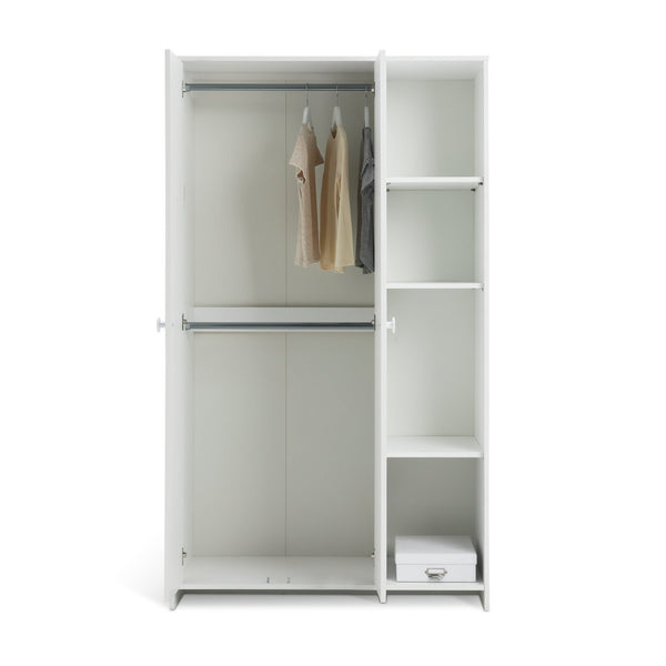 Juno 2 Door Open Shelf Wardrobe - White 18096126