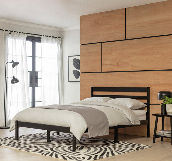 Kaycie Double Wooden Bed Frame - Black 14337779
