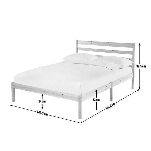 Kaycie Double Wooden Bed Frame - Black 14337779