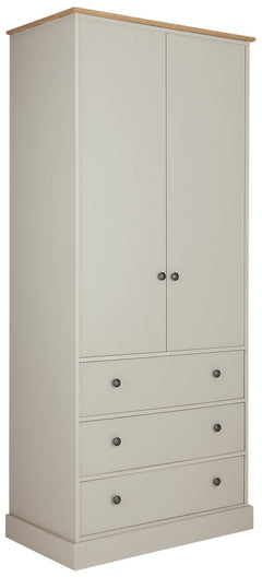 Kensington 2Dr 3Drw Wardrobe - Grey & Oak Effect 14821986