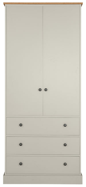 Kensington 2Dr 3Drw Wardrobe - Grey & Oak Effect 14821986