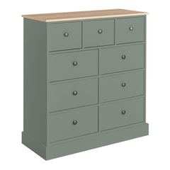 Kensington 9 Drawer Chest - Sage Green 17445204