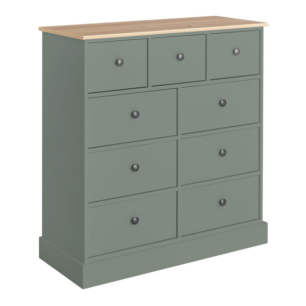 Kensington 9 Drawer Chest - Sage Green 17445204