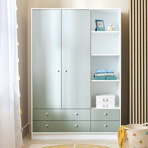Kids Malibu 2 Door 4 Drawer Wardrobe - Green 17670385