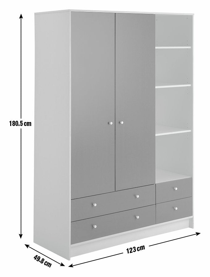 Kids Malibu 2 Door 4 Drawer Wardrobe - Green 17670385