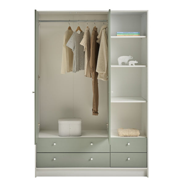 Kids Malibu 2 Door 4 Drawer Wardrobe - Green 17670385