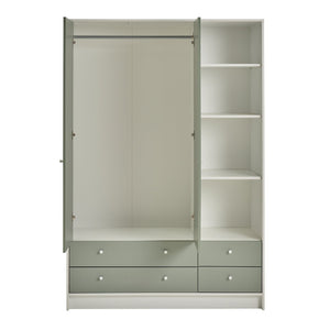 Kids Malibu 2 Door 4 Drawer Wardrobe - Green 17670385