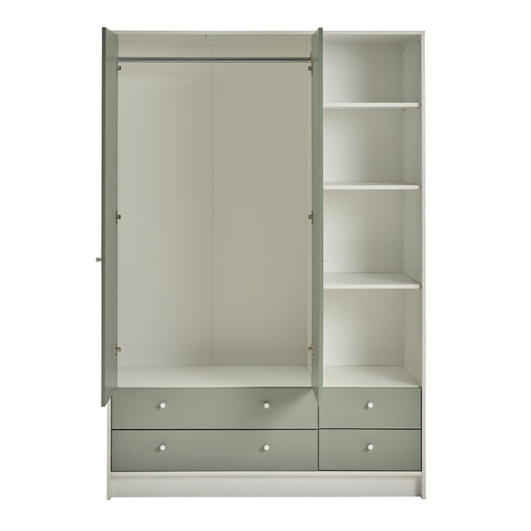 Kids Malibu 2 Door 4 Drawer Wardrobe - Green 17670385