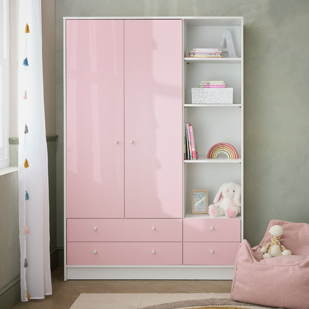 Malibu 2 Door 4 Drawer Wardrobe - Pink 11185089