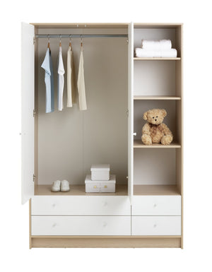 Malibu 2 Door 4 Drawer Wardrobe - White 13419722