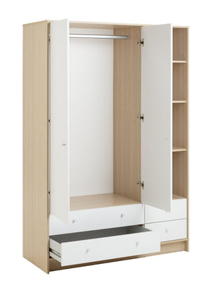 Malibu 2 Door 4 Drawer Wardrobe - White 13419722