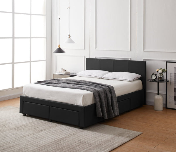 Lavendon 4 Drawer Double Bed Frame - Black 19444296