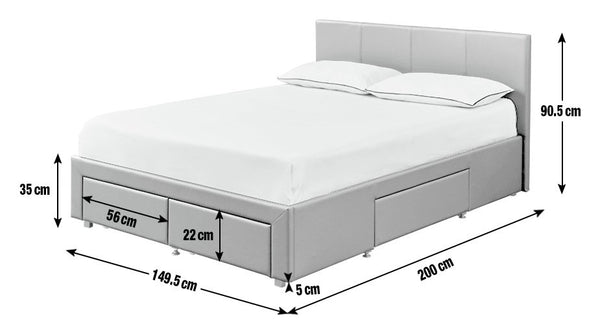 Lavendon 4 Drawer Double Bed Frame - Black 19444296