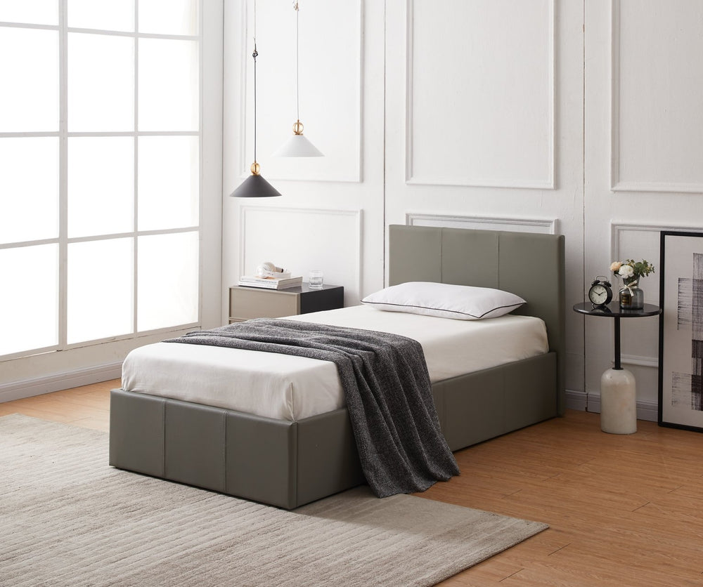 Lavendon Single Side Open Ottoman Bed Frame- Grey 19473566