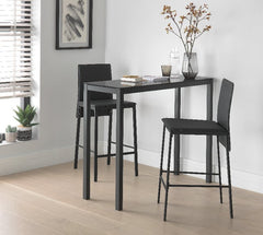 Lido Black Bar Table & 2 Black Chairs 18509510