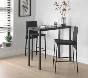 Lido Black Bar Table & 2 Black Chairs 18509510