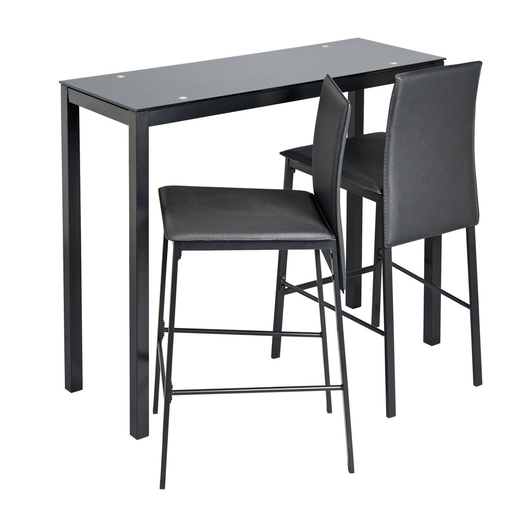 Lido Black Bar Table & 2 Black Chairs 18509510