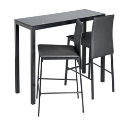 Lido Black Bar Table & 2 Black Chairs 18509510