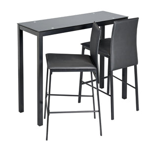 Lido Black Bar Table & 2 Black Chairs 18509510