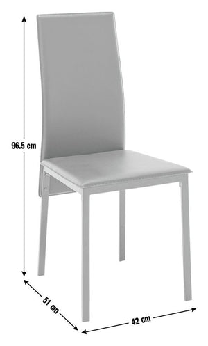 Lido Pair of Faux Leather Dining Chair - Black 17319505