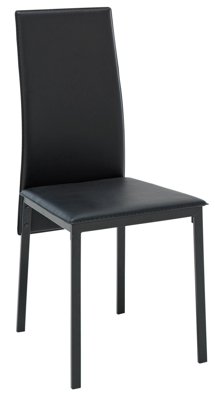 Lido Pair of Faux Leather Dining Chair - Black 17319505